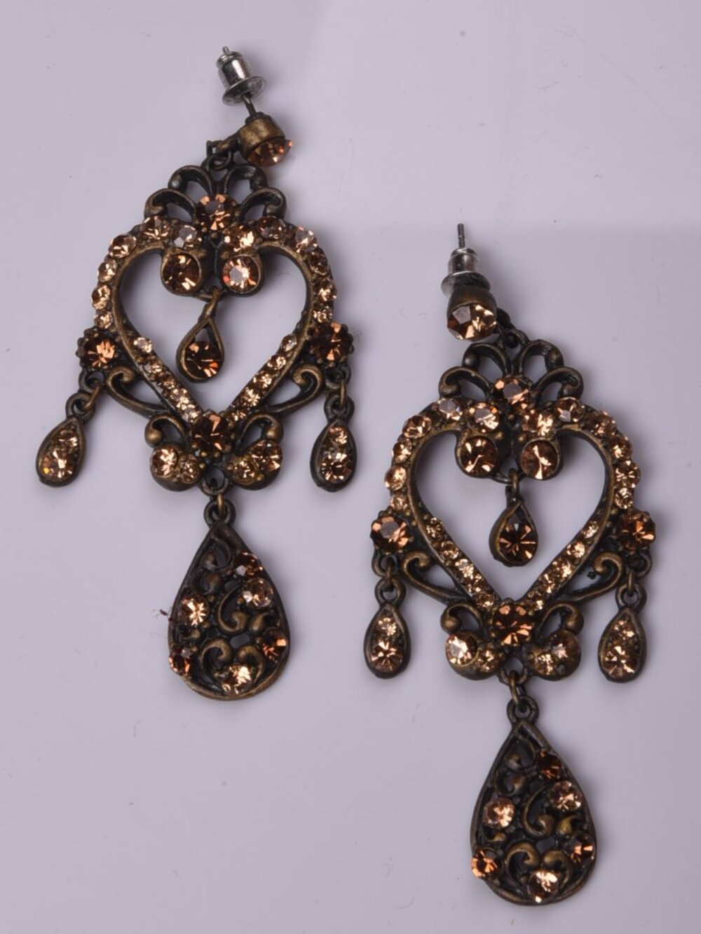 2000s Y2K Whimsigoth Amber Chandelier Earrings